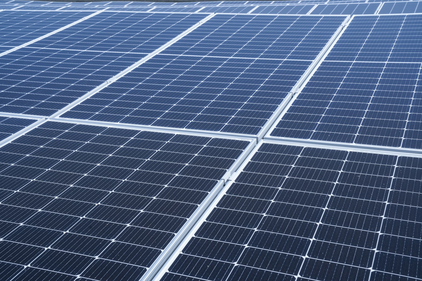 Large rooftop solar panel installation
